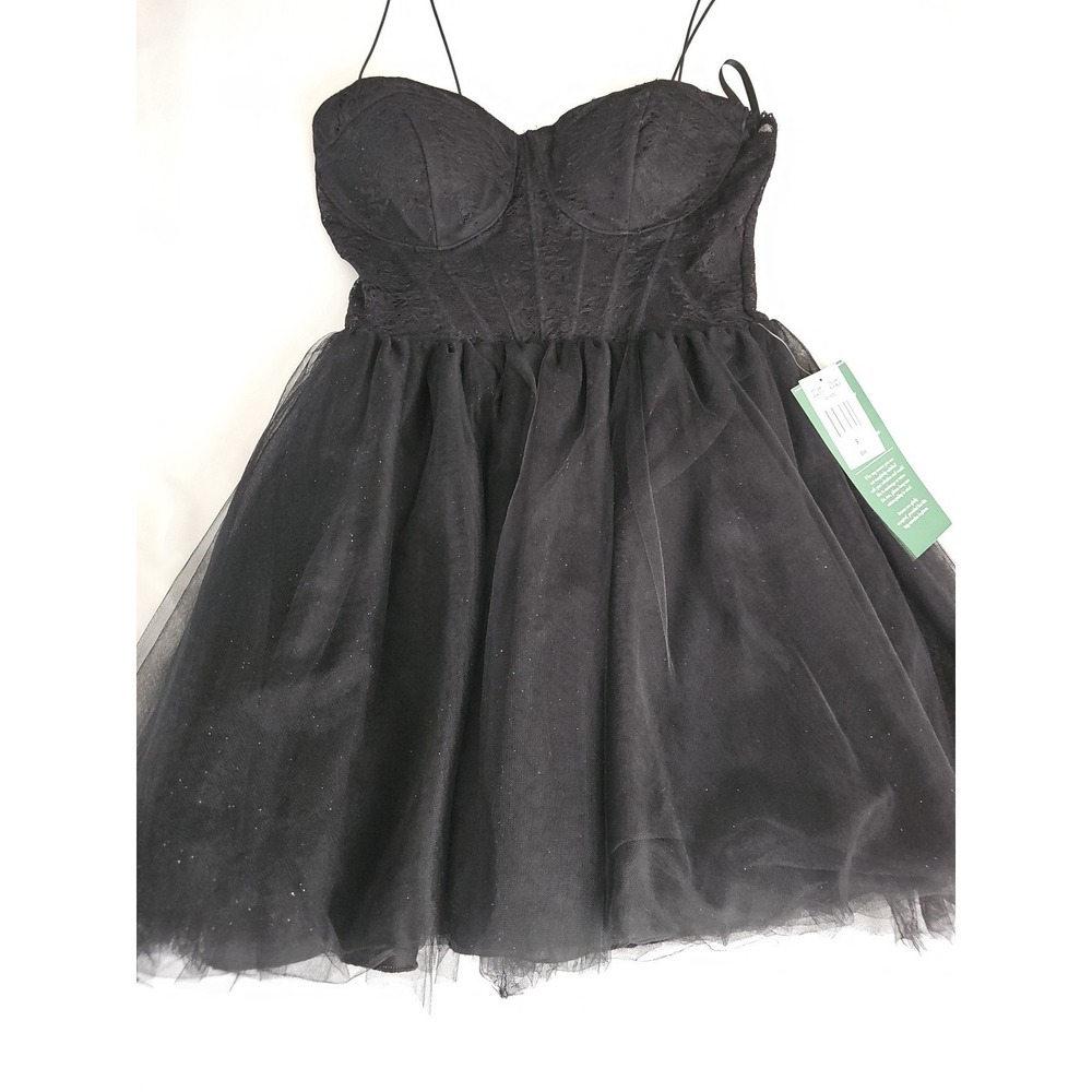 Black Whimsy‎ Goth Dress Corset Style Mini Fairy Tulle Wedding Prom Sz 9 NEW - Picture 6 of 10